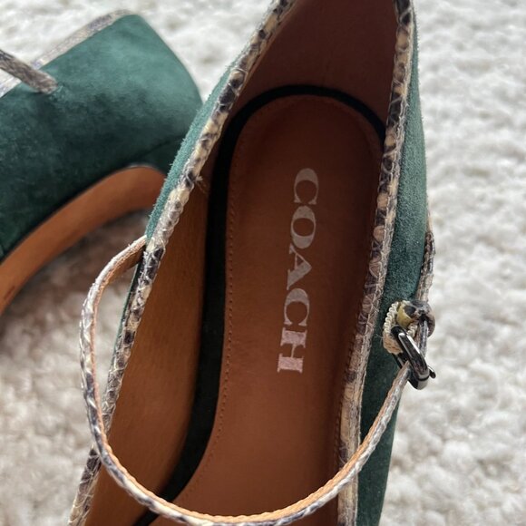 Coach Green Suede Mary Jane Pumps - Picture 5 of 5
